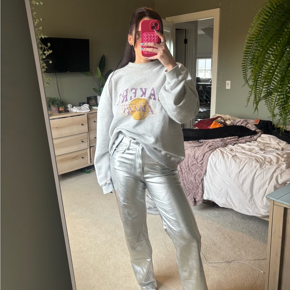 Silver Metallic Pants